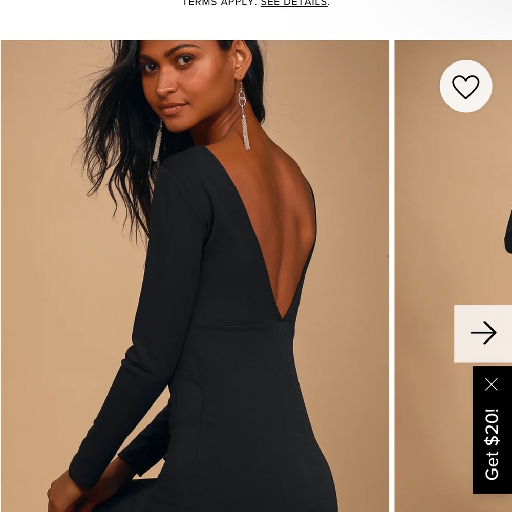 Lulu’s form fitting elegant black formal dress gown sz small SOLD OUT - Picture 2 of 5